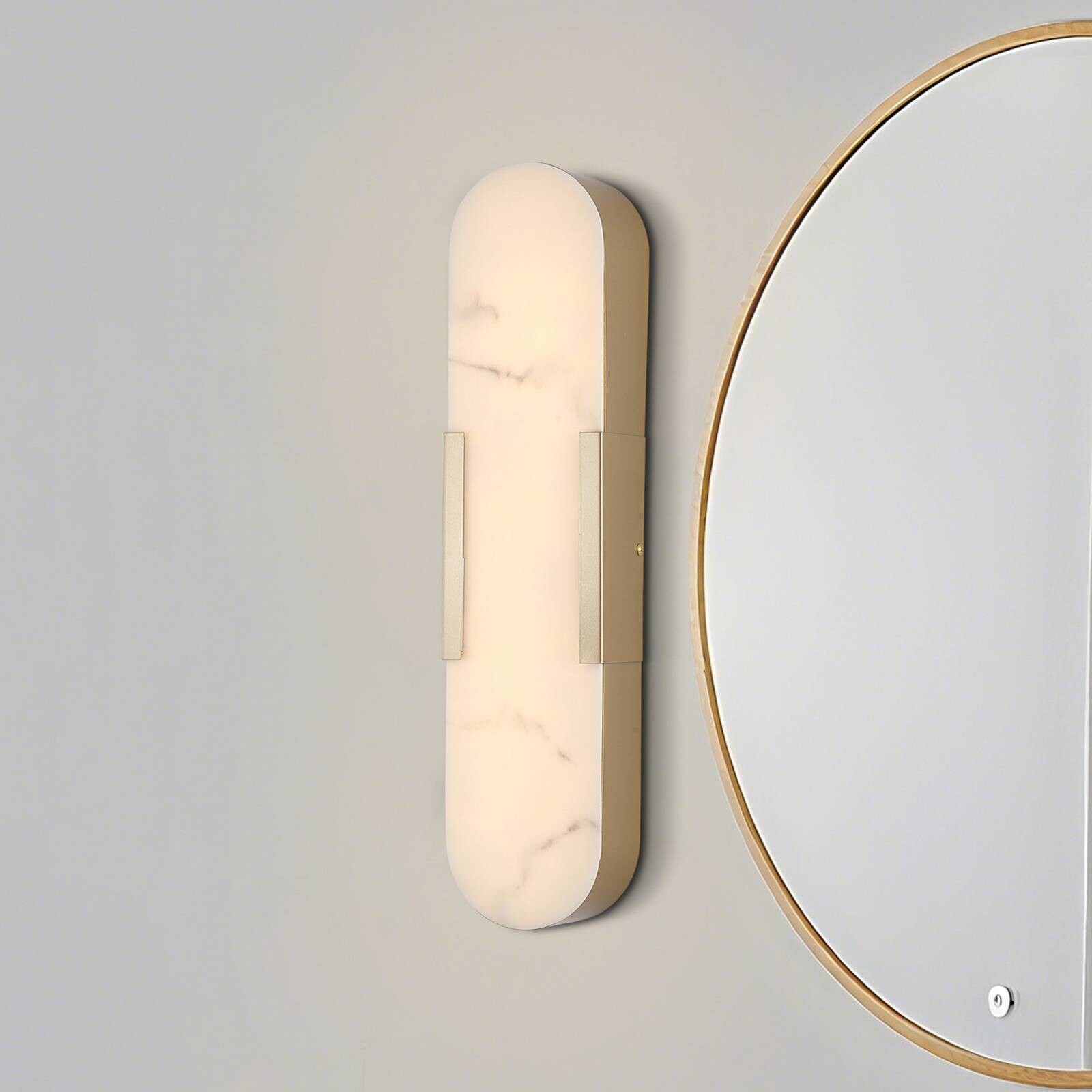 LED nástenné svetlo do kúpeľne Opaline Výška 50 cm zlatá farba kov/živica