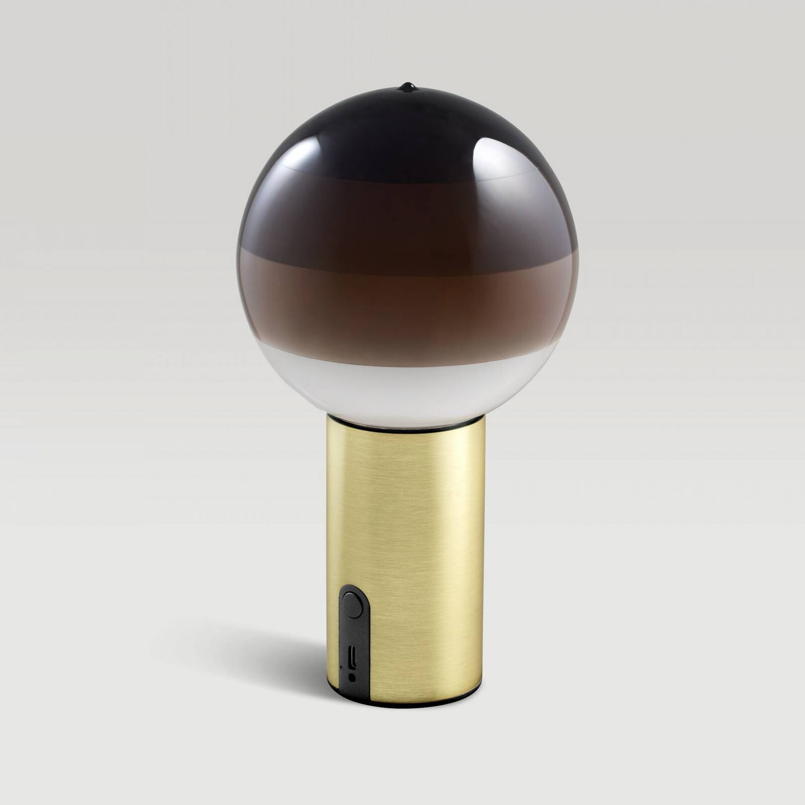 MARSET Akumulátorová stolová lampa Dipping Light, hnedá/mosadz, stmievateľné