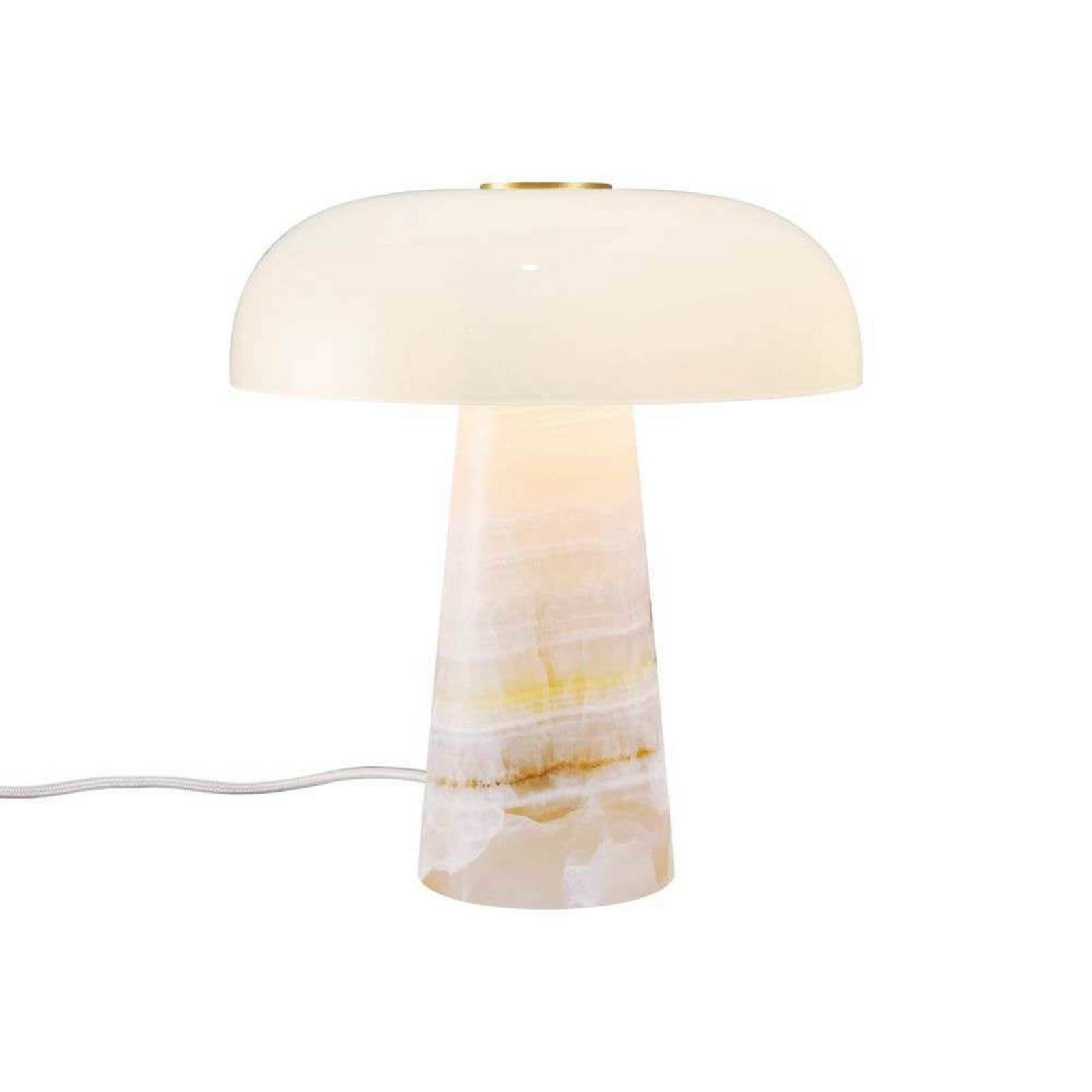 Stolová lampa Glossy, ružová/biela, výška 24 cm, mramor/sklo