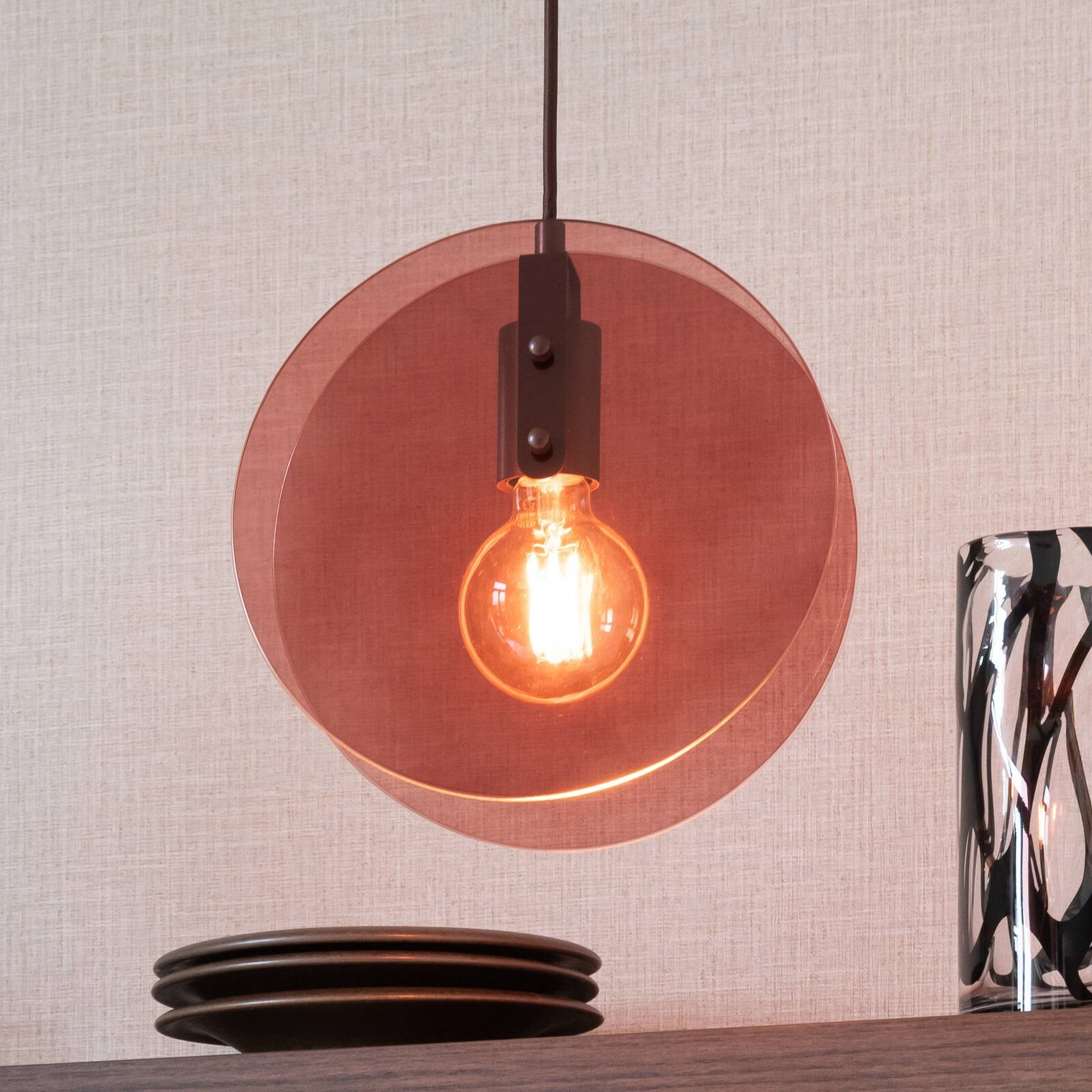 It's about RoMi závesné svietidlo Toledo, hnedá, Ø 25 cm