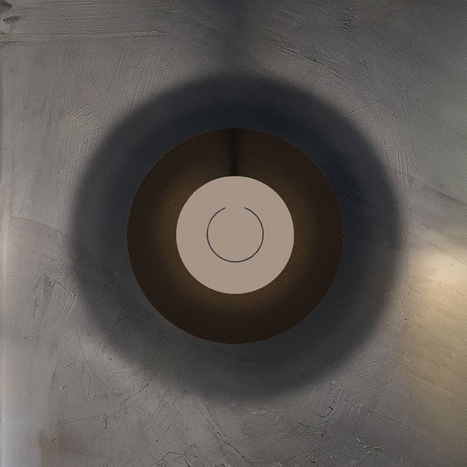 Knikerboker LED nástenné svetlo DoppioZero, hnedá/sahara, Ø 30 cm