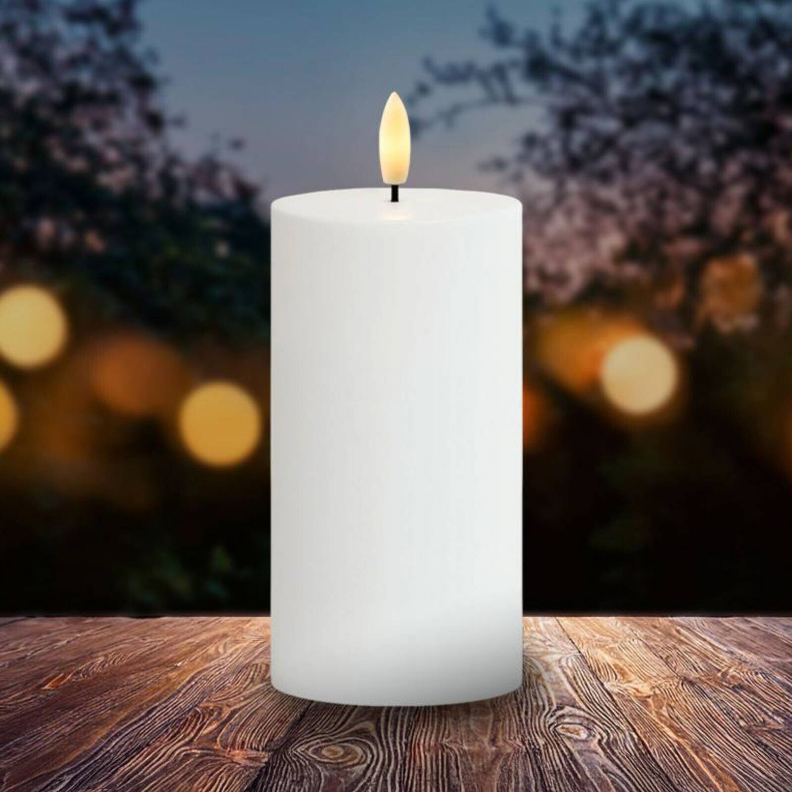 LED sviečka Sille, solárne napájanie, výška 15 cm, biela, IP44