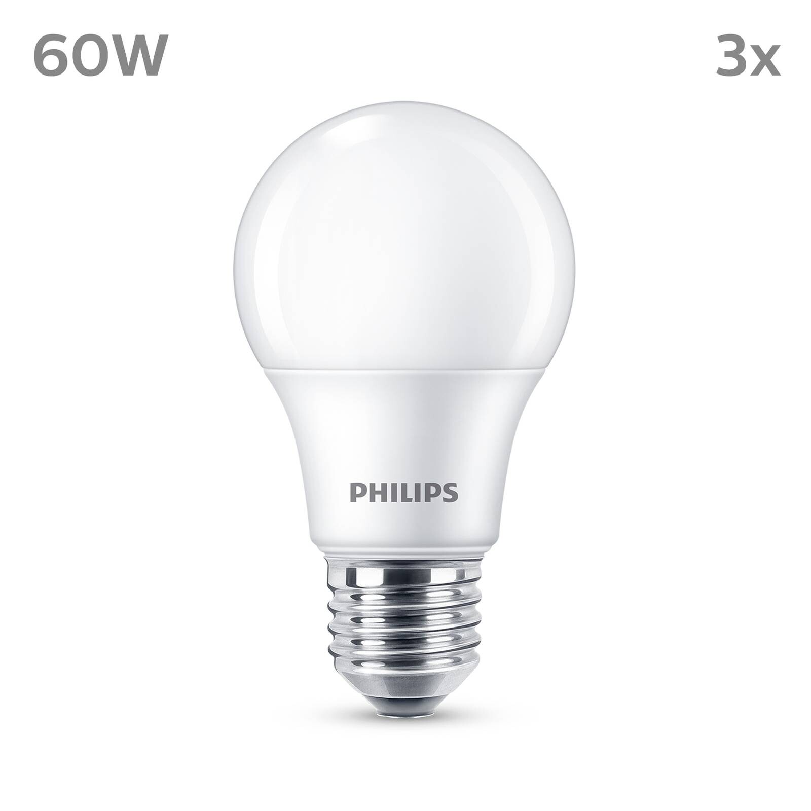 Philips LED E27 8W 806lm 2 700 K matná 3 ks