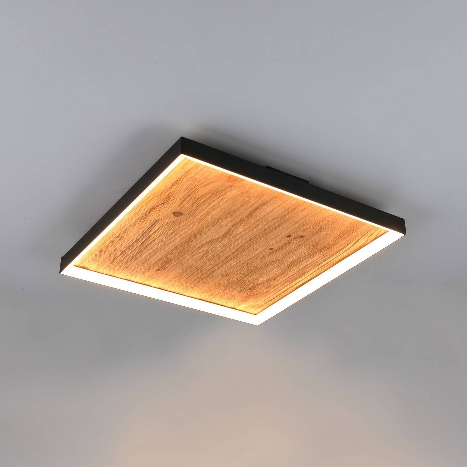 stropné LED svetlo Kalea, dĺžka 45 cm, farba dreva, drevo