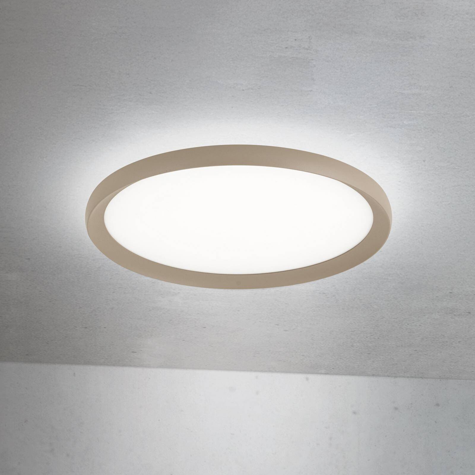 stropné LED svetlo Kant, Ø 40 cm khaki, CCT kov/plast