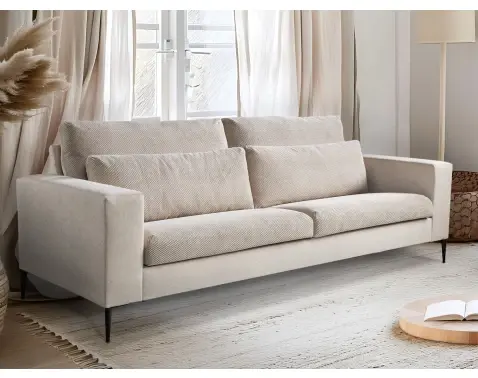 Trojmiestna pohovka Romeo, béžová štruktúrovaná látka%