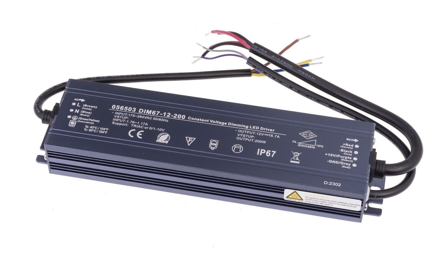 T-LED LED stmievateľný zdroj (trafo) 12V 200W IP67 056503