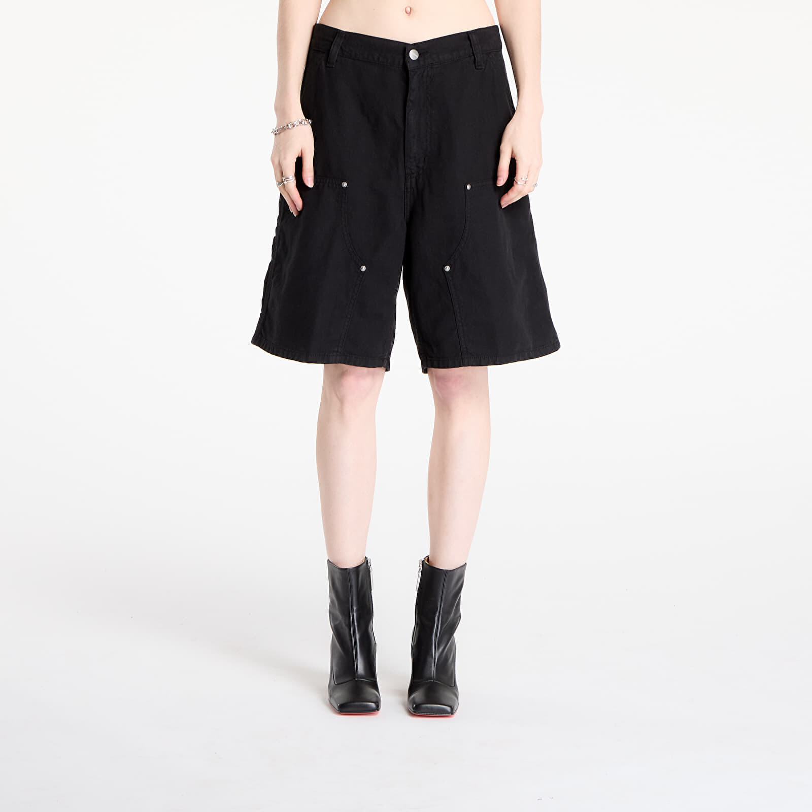 Šortky Carhartt WIP W' Branford Double Knee Short Black Garment Dyed S