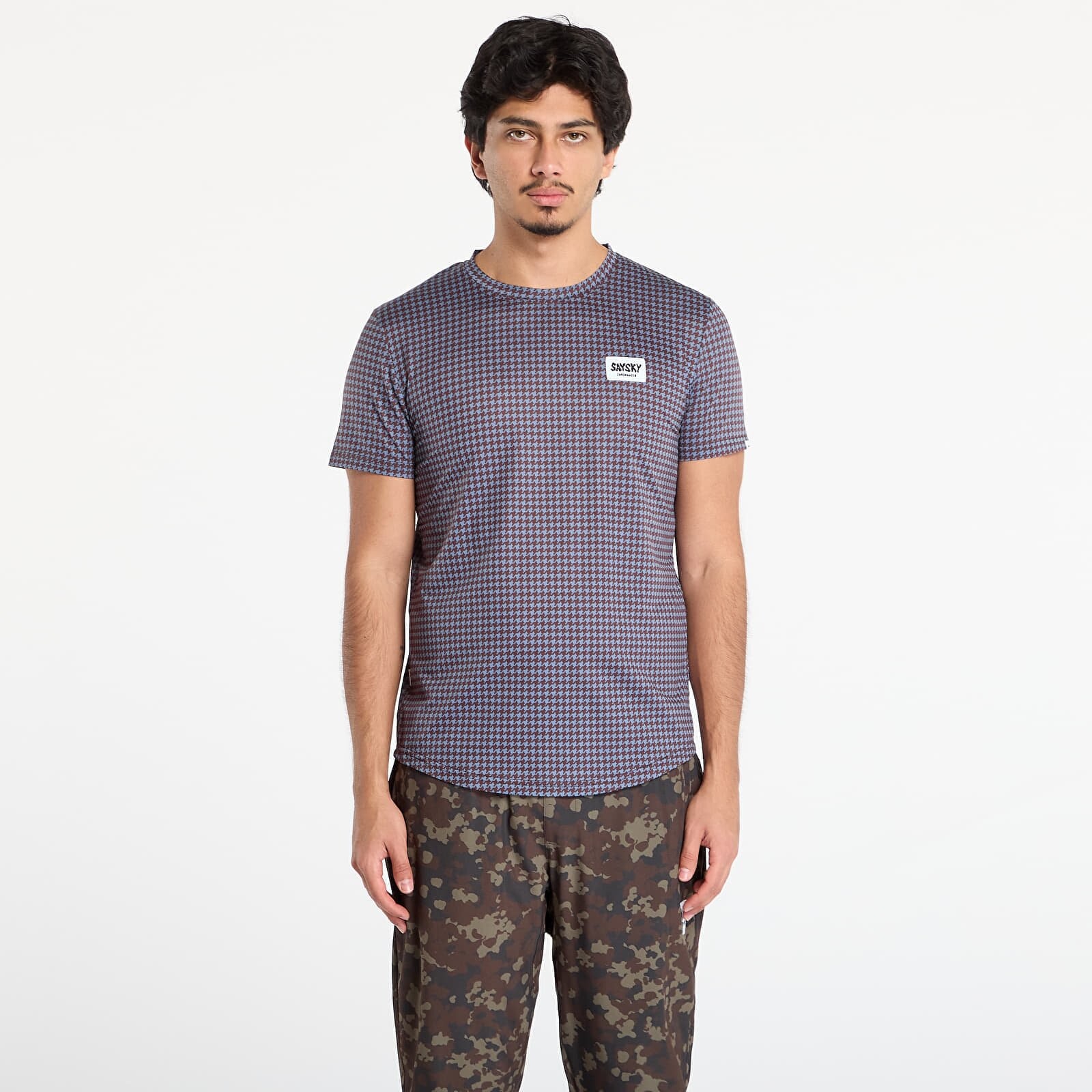 Tričko SAYSKY Houndstooth Combat T-Shirt Blue Aop XL