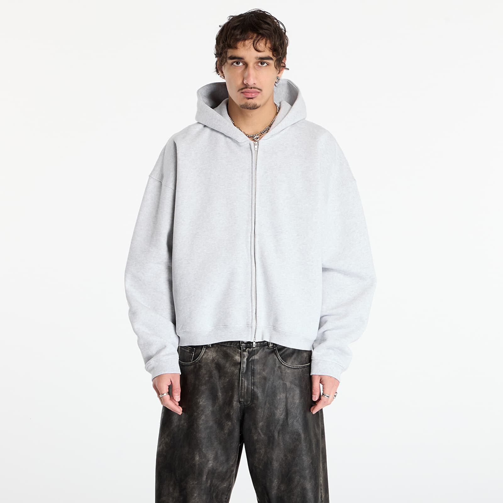 Mikina REPRESENT Initial Boxy Zip Hoodie UNISEX Ice Grey Marl M