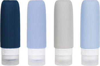 Kufryplus Cestovné silikónové fľaštičky XND41 modré 90 ml, súprava 4 ks