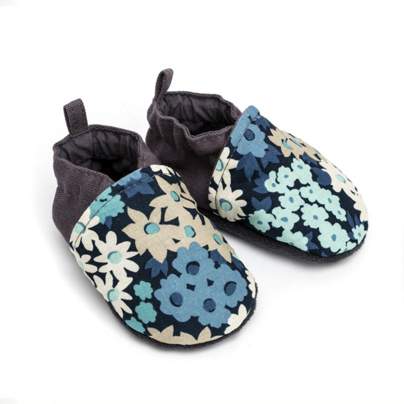 Textilné capáčky Liliputi Daisy - modré-hnedé, XXS