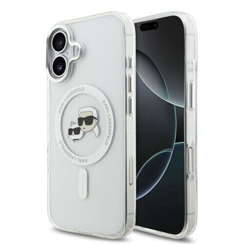 Karl Lagerfeld IML K&CH Heads Metal Frame MagSafe Zadní Kryt pro iPhone 17 Transparent