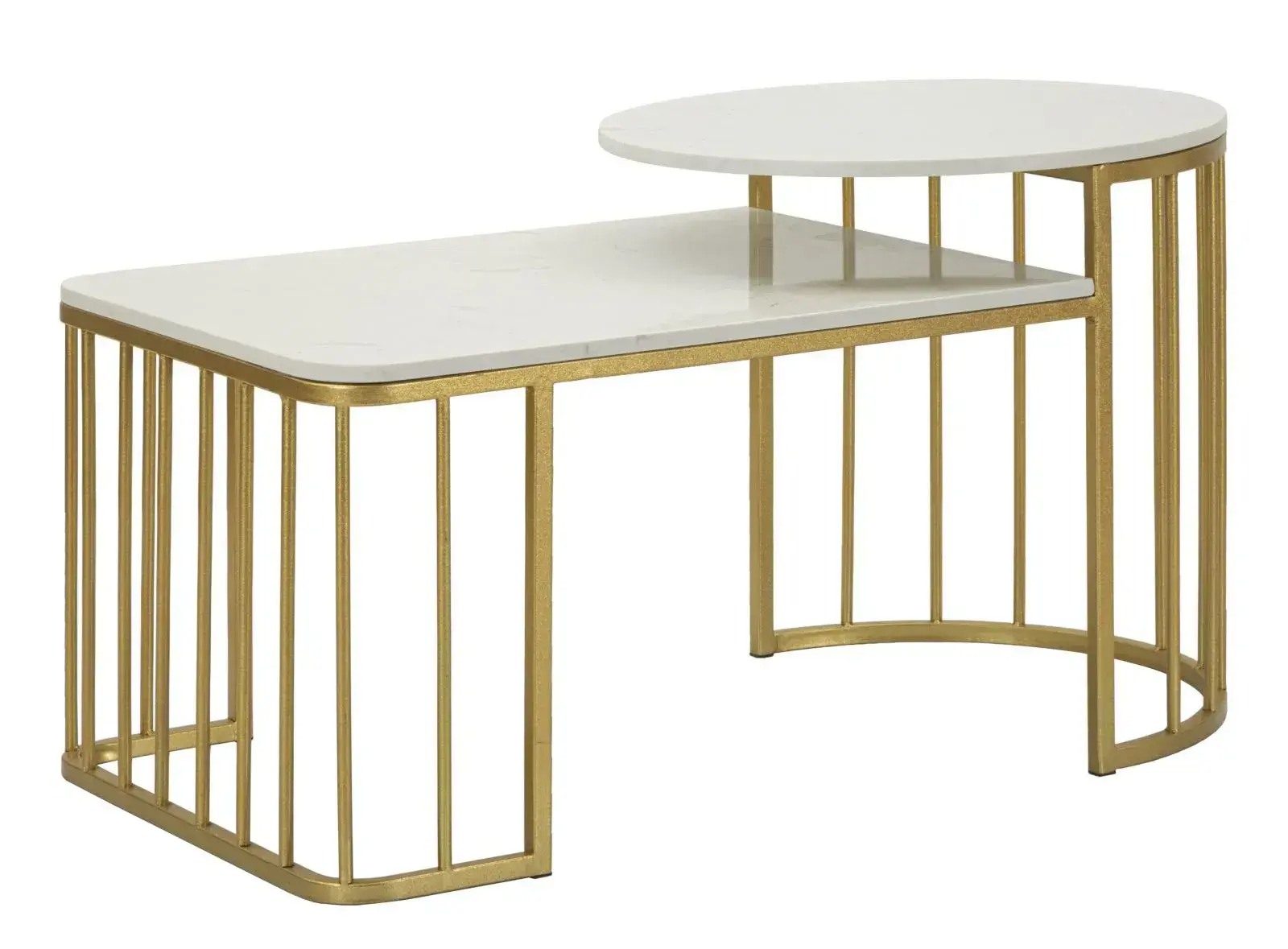 Konferenční stolek Ankara 90 cm zlatý/mramor