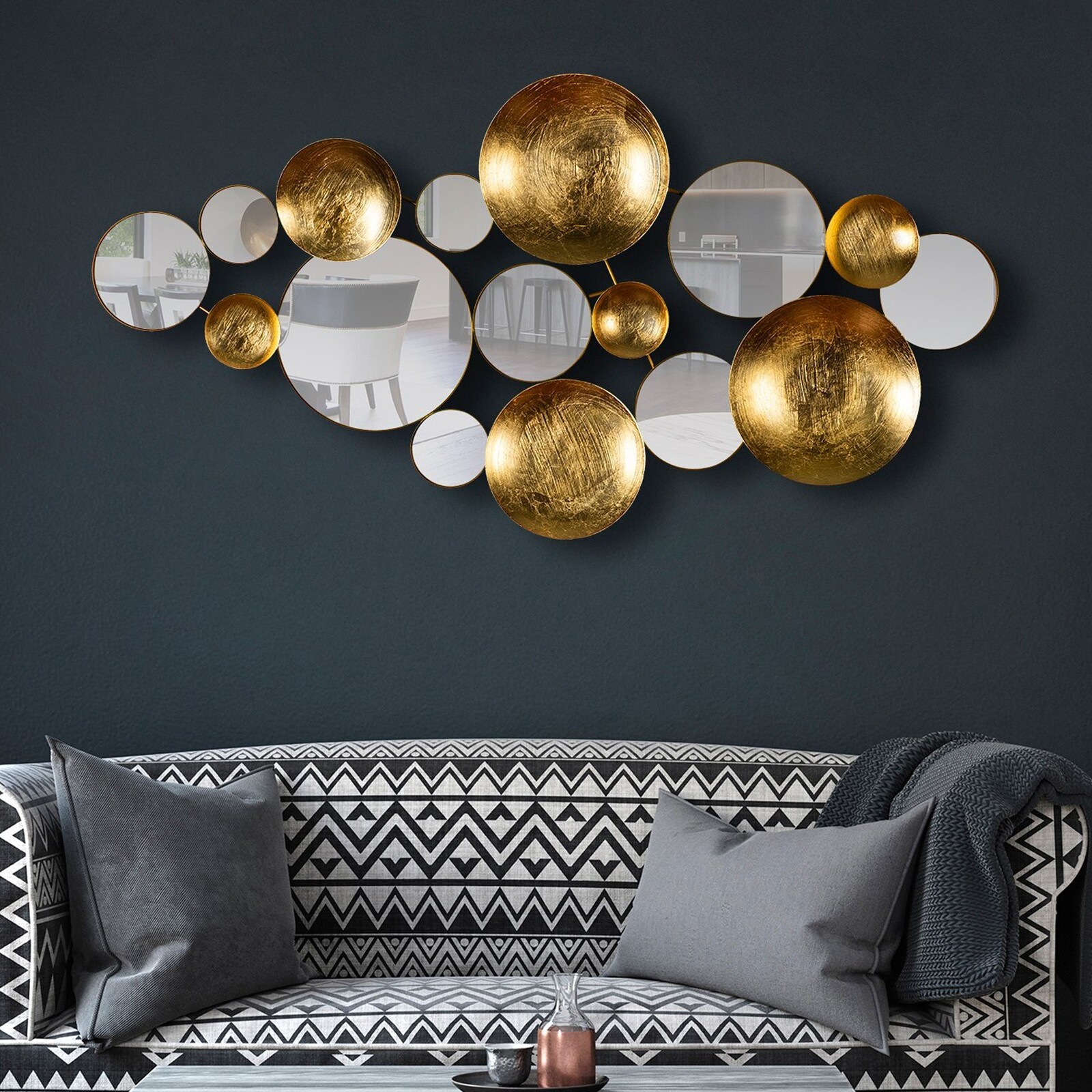 Nástěnná kovová dekorace Infinity 1 zlatá