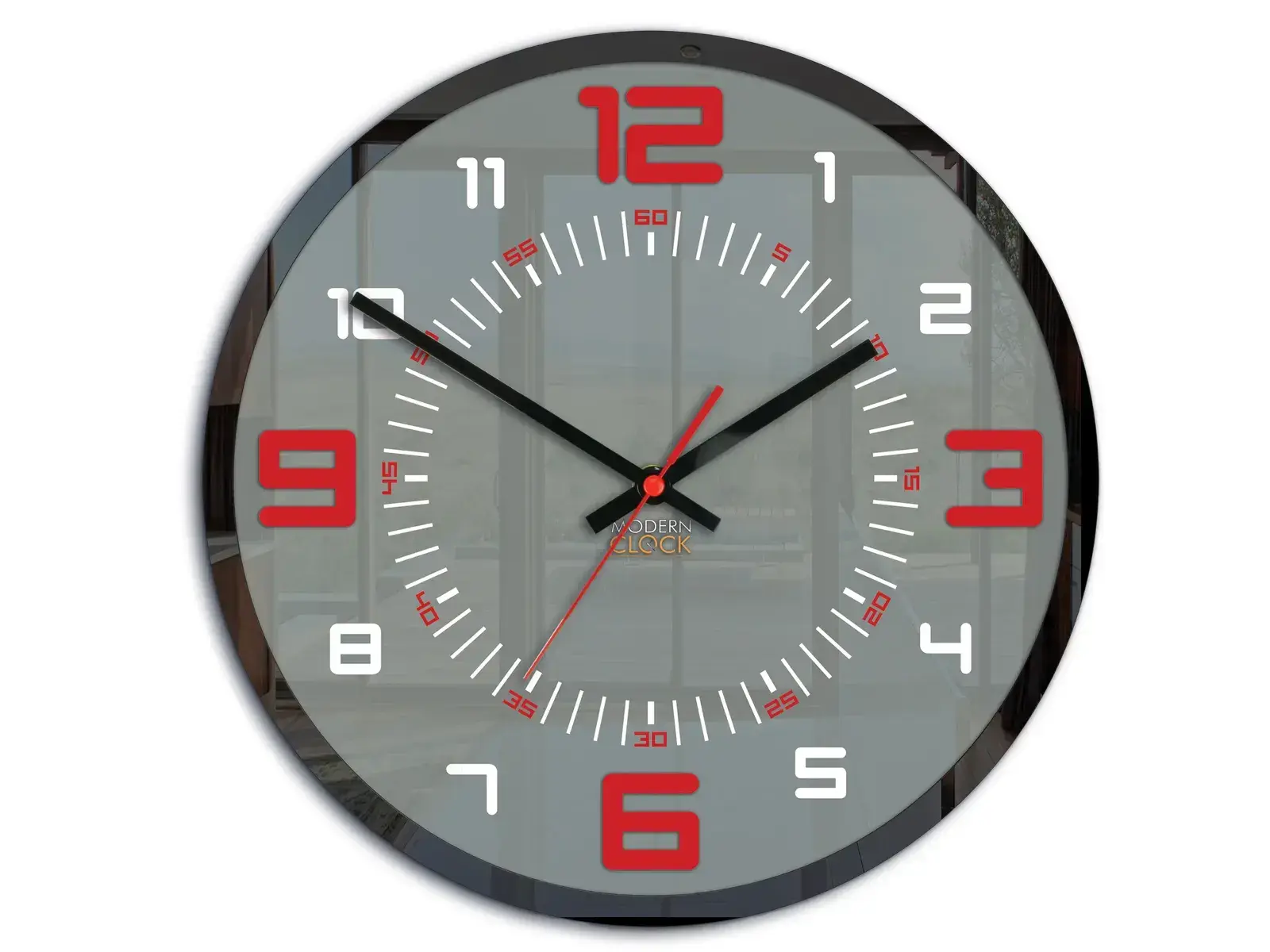 Nástěnné hodiny Orion 30 cm červené/šedé