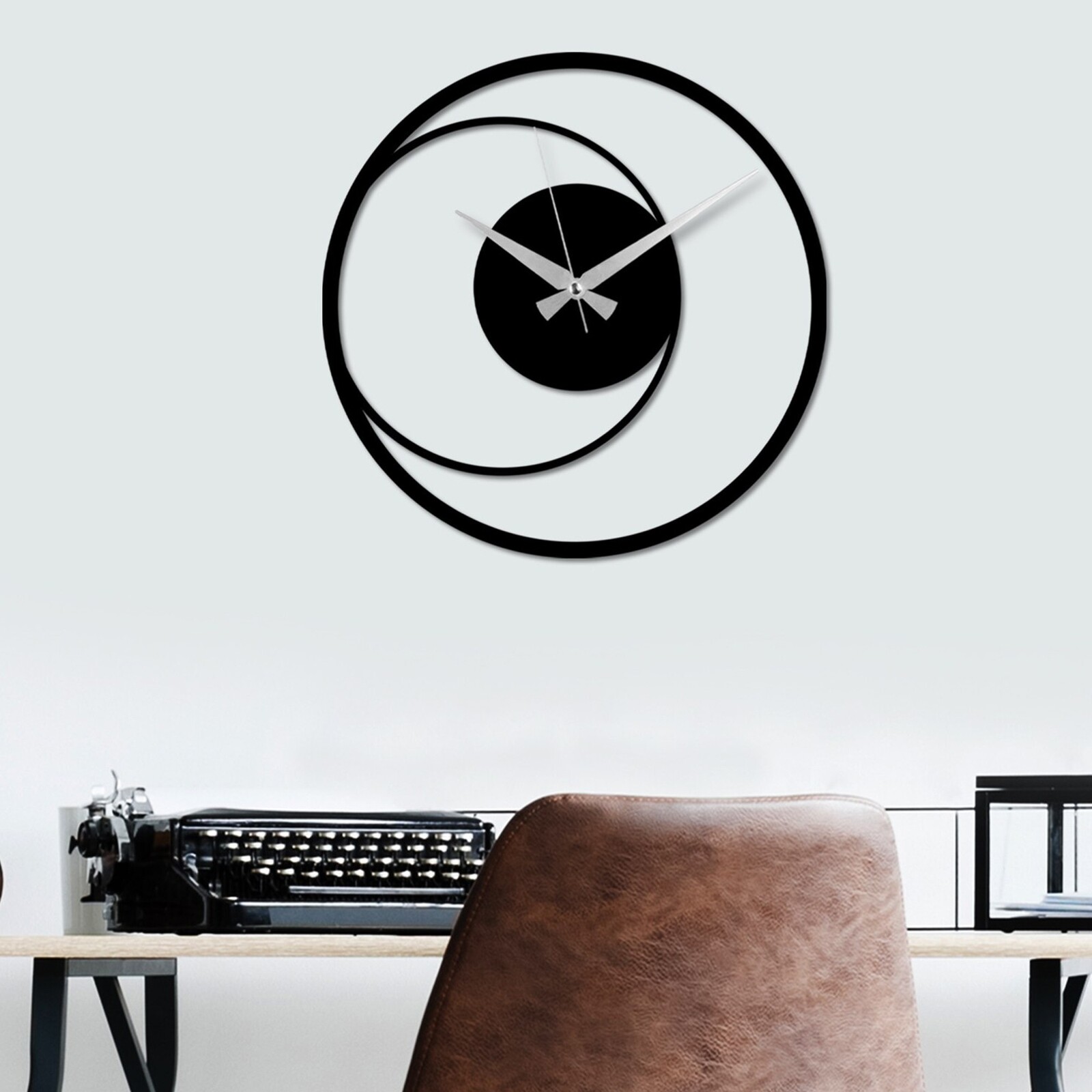 Nástěnné kovové hodiny Circle 15 černé