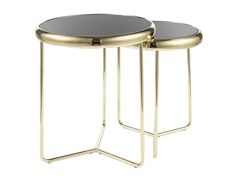 Sada 2 ks konferenčních stolků Scarlet II černá/zlatá