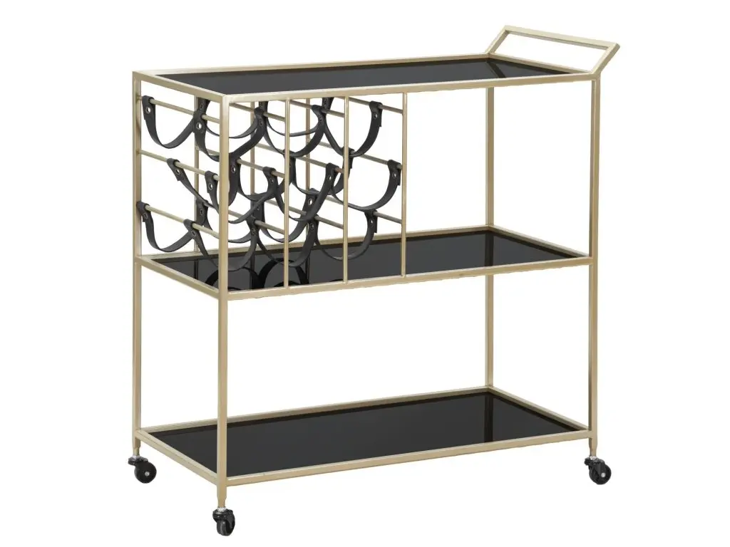 Servírovací vozík Black černý/zlatý