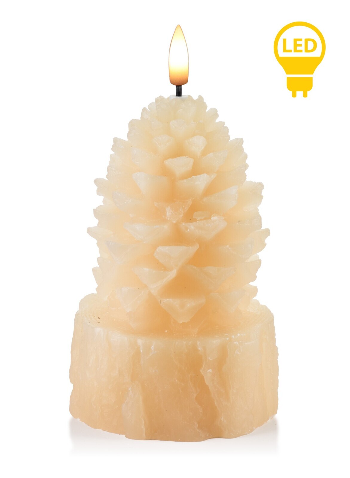 Vánoční LED dekorativní svíčka Nikolao Tre 15,5 cm krémová