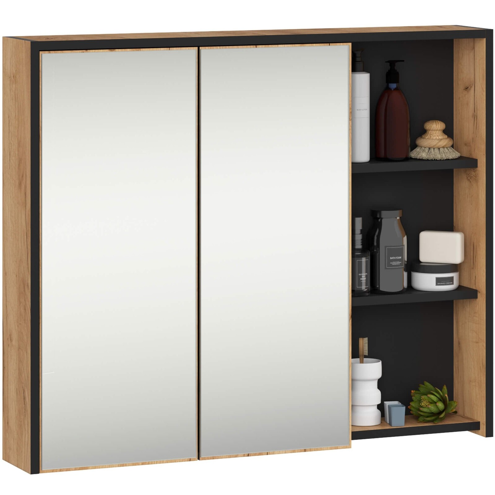 Závěsná koupelnová skříňka se zrcadlem VAMI 90 cm - výber z 6 prevedení