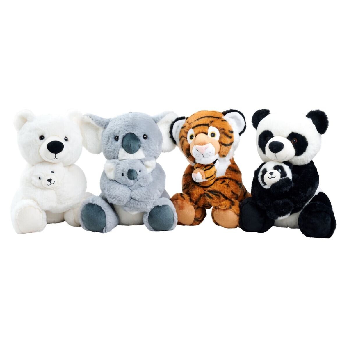 Nicotoy Panda, Koala, Tiger, Ľadový medveď plyšový sediaci 28 cm, 4 druhy