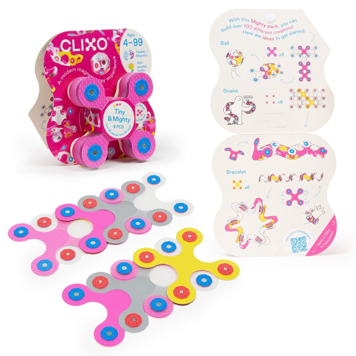 CLIXO Tiny & Mighty Sparkle - magnetická stavebnica 9 kusov
