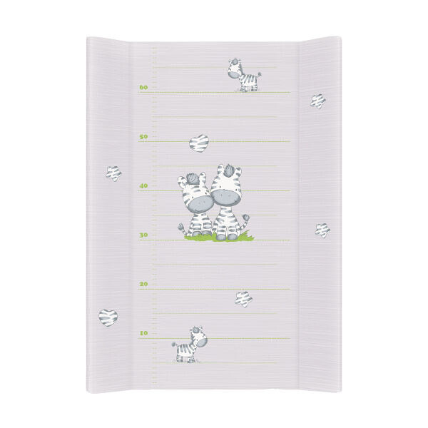 Ceba Baby Prebaľovacia podložka mäkká 70 cm profilovaná - Zebra šedá