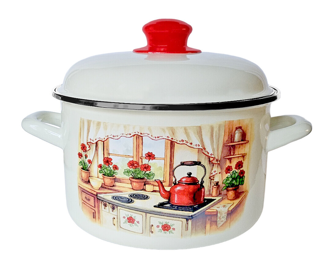 MAKRO - Hrniec smalt 24cm 6,75L s pokrievkou Rustika