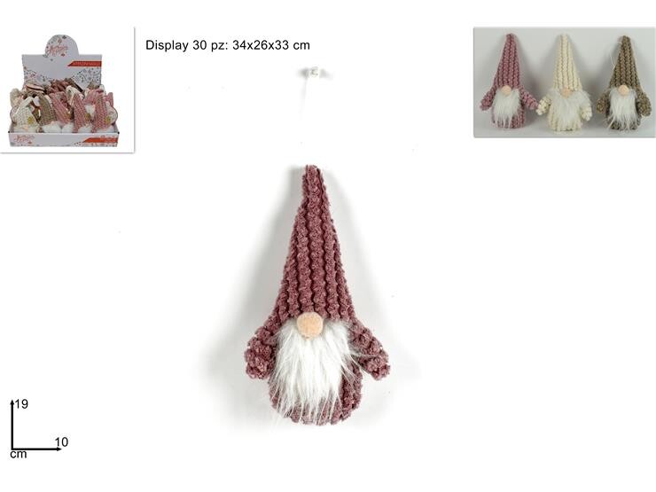 MAKRO - Škriatok vianočný 19cm rôzne farby