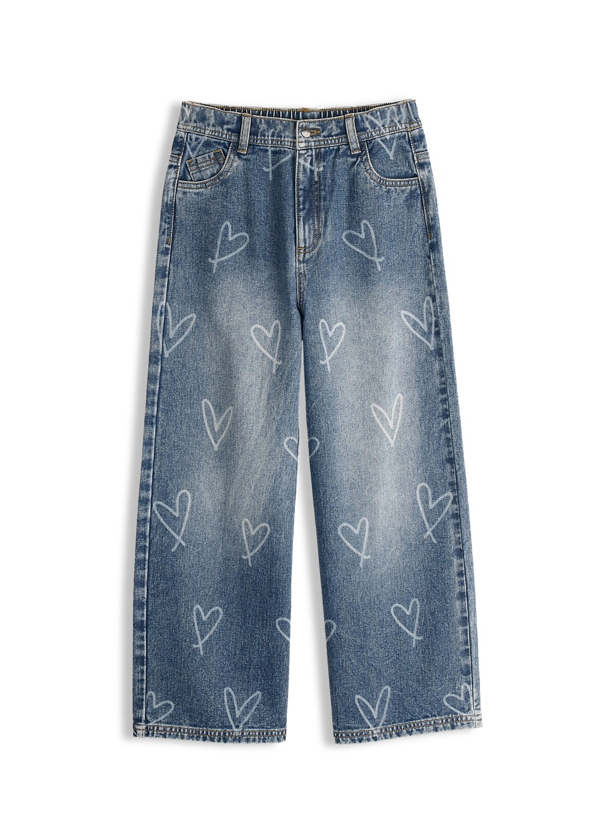 GATE Džínsy wide leg s potlačou