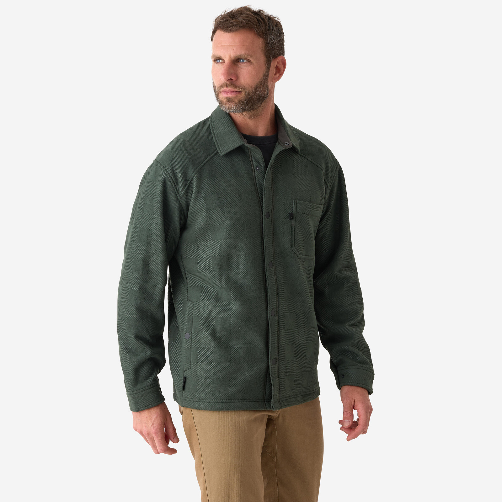 Fleecová vrchná košeľa 100 zelená