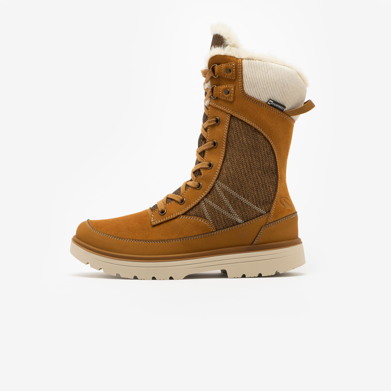 Dámske zimné nepremokavé kožené čižmy NH900 hnedé