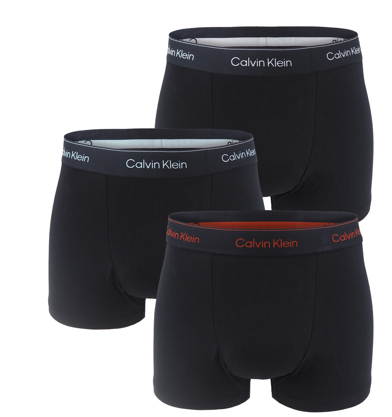 Calvin Klein - boxerky 3PACK Icon cotton stretch relaxed black / deep color waist