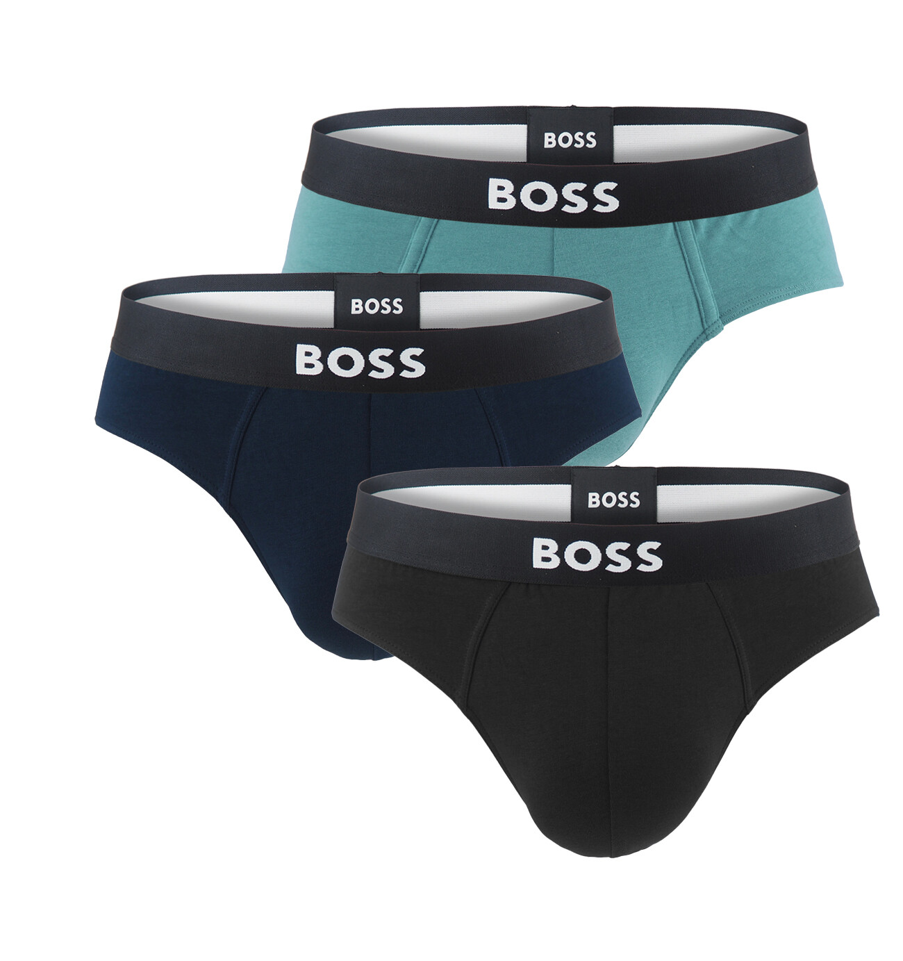 BOSS - slipy 3PACK eco friendly organic cotton BOSS ONE modern blue & black tones