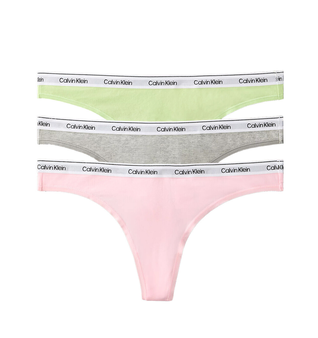 CALVIN KLEIN - tangá 3PACK Icon logo stretch cotton pink & high green color combo - limitovaná edícia