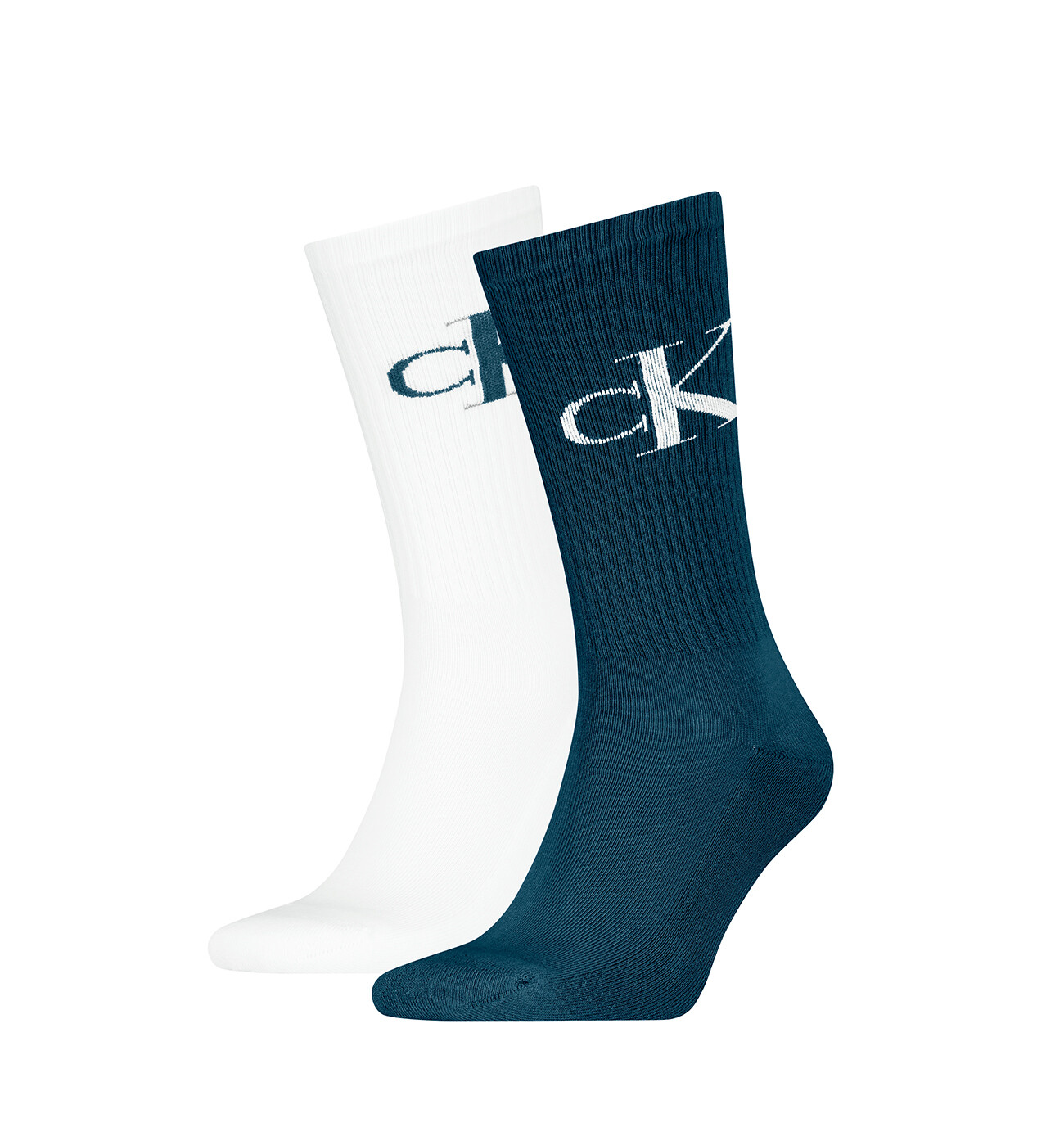CALVIN KLEIN - pánske ponožky 2PACK CK jeans monogram blue - limitovaná edícia