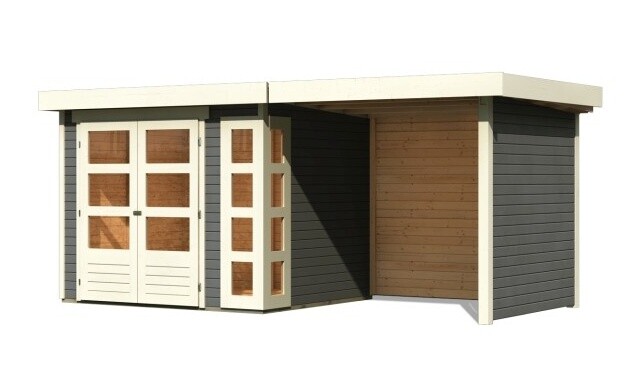 Drevený záhradný domček KERKO 3 s prístavkom 240 Lanitplast