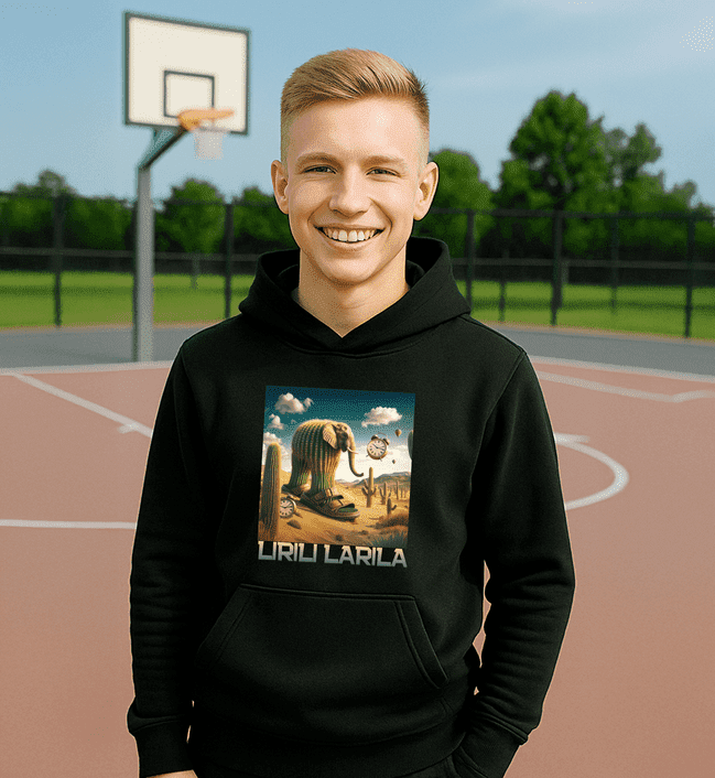 Lirili Larila mikina čierna - Italian Brainrot - 5XS (116)