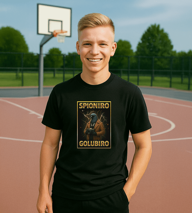 Spioniro Golubiro tričko čierne - Italian Brainrot - 5XS (116)