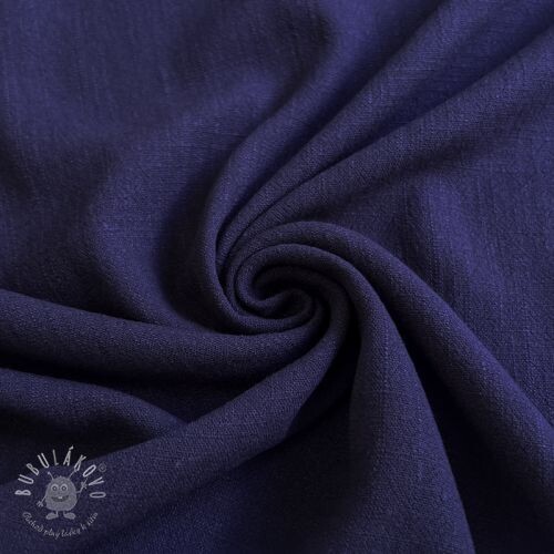 Viskóza s ľanom WASHED navy