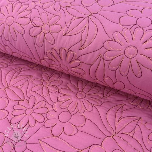 Prešívaná látka Flowers pink