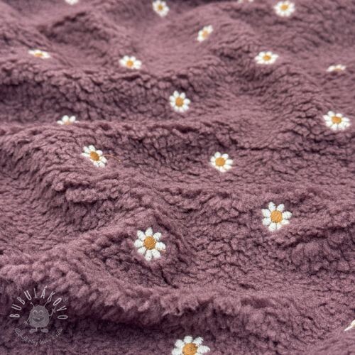 Kabátovina TEDDY EMBROIDERY Mini rosewood