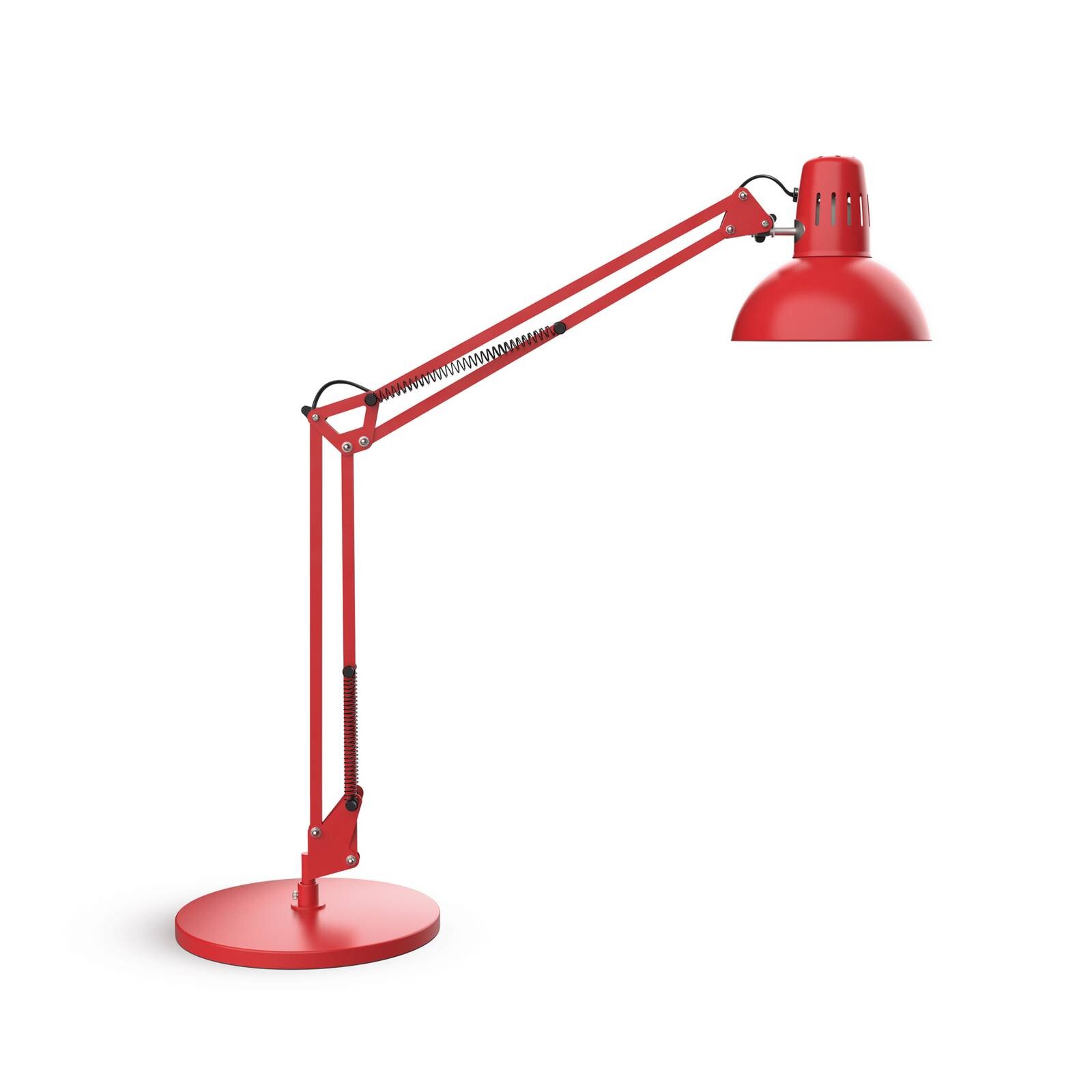Stolná lampa MAULstudy, červená, oceľ, výška 49 cm