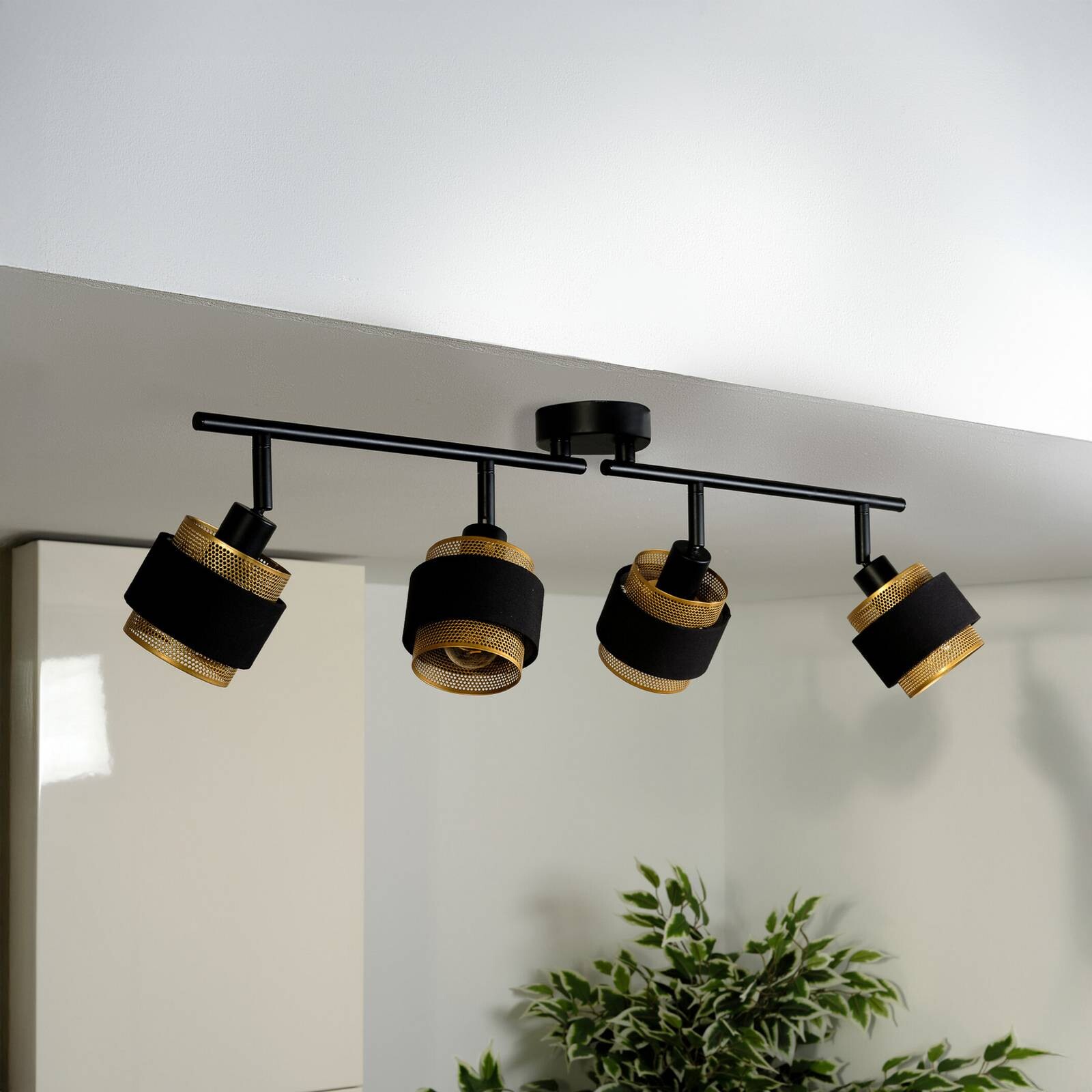 Stropné svietidlo OSRAM Decor Spot Hornet, 4-pl., čierne/zlaté