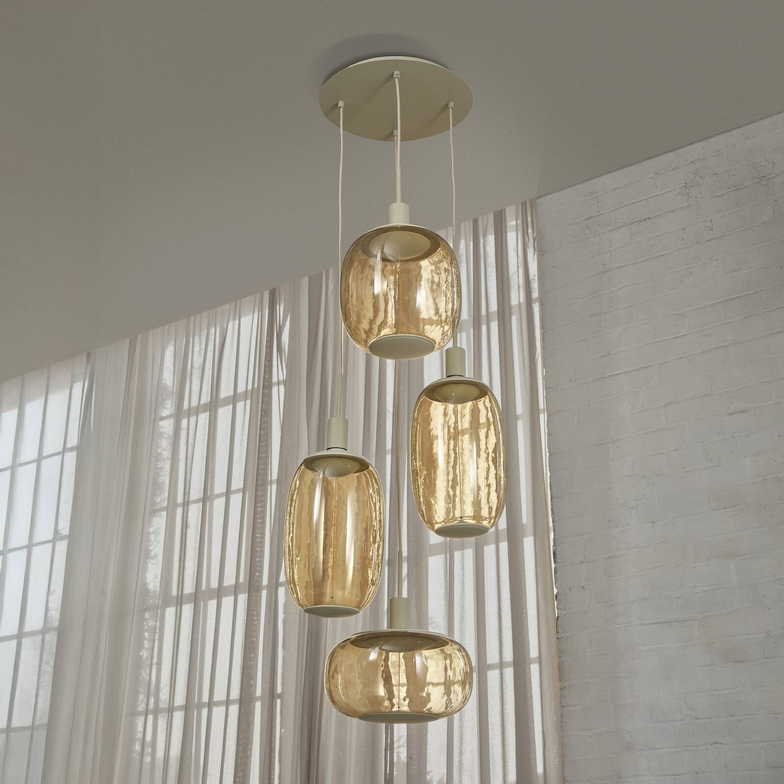 OSRAM závesné svietidlo Decor Needle Plate béžová, oceľ, 4-pl., E27