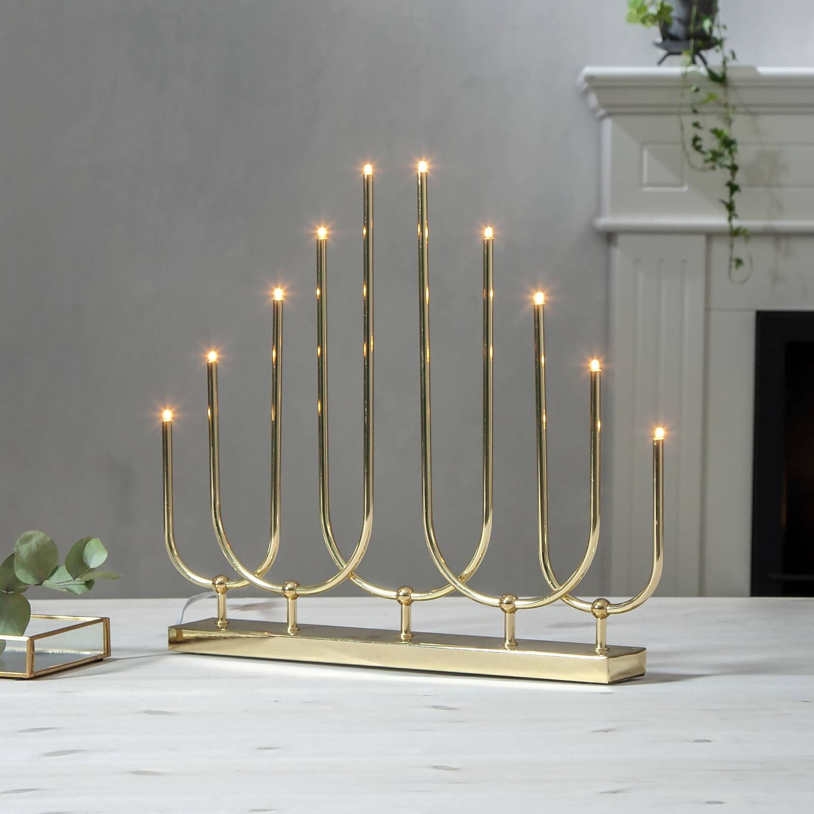 Sviečnik Novum, 10-pl., mosadz, kov, E5