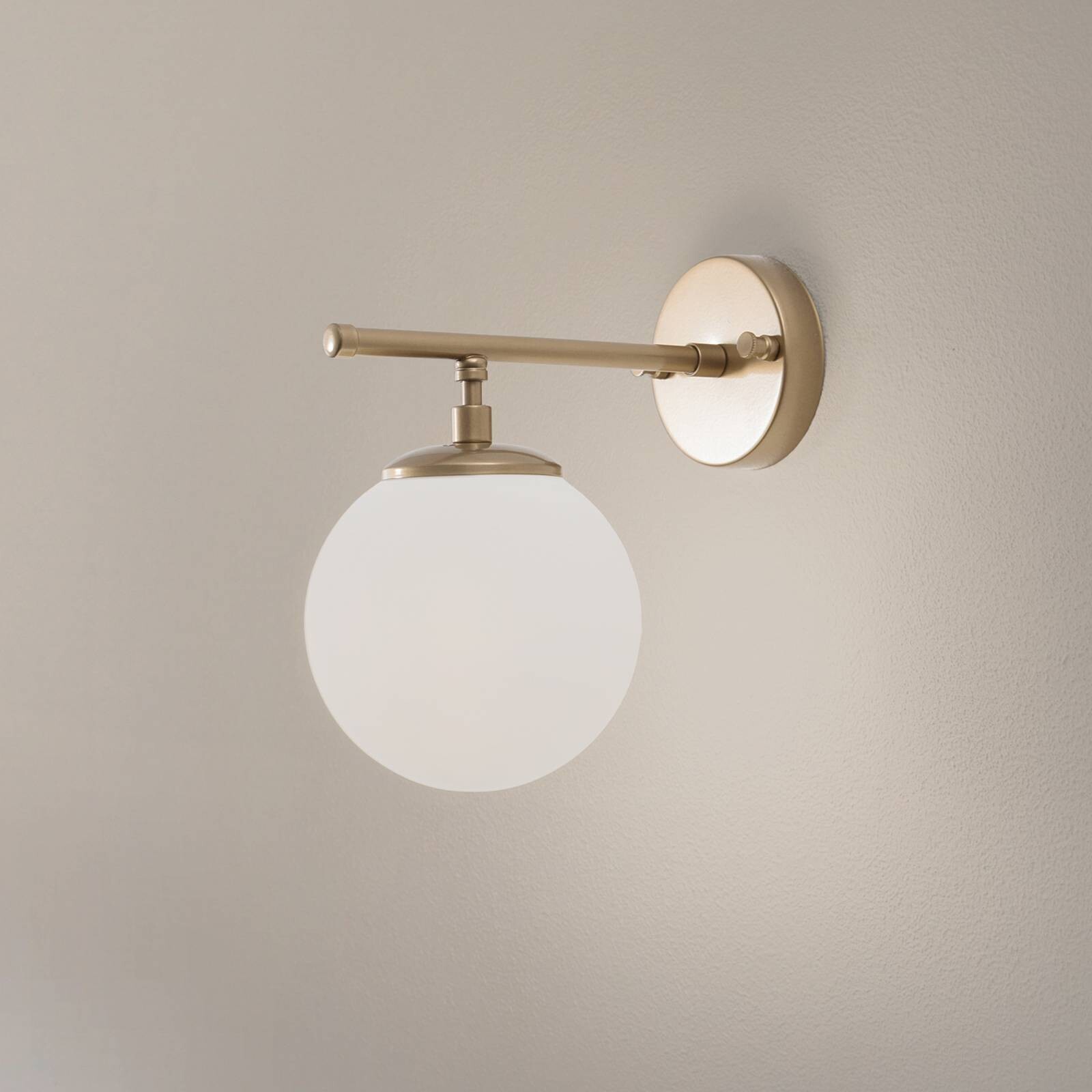 Nástenné svetlo Roe, zlatá farba, sklo, výška 24 cm, E14