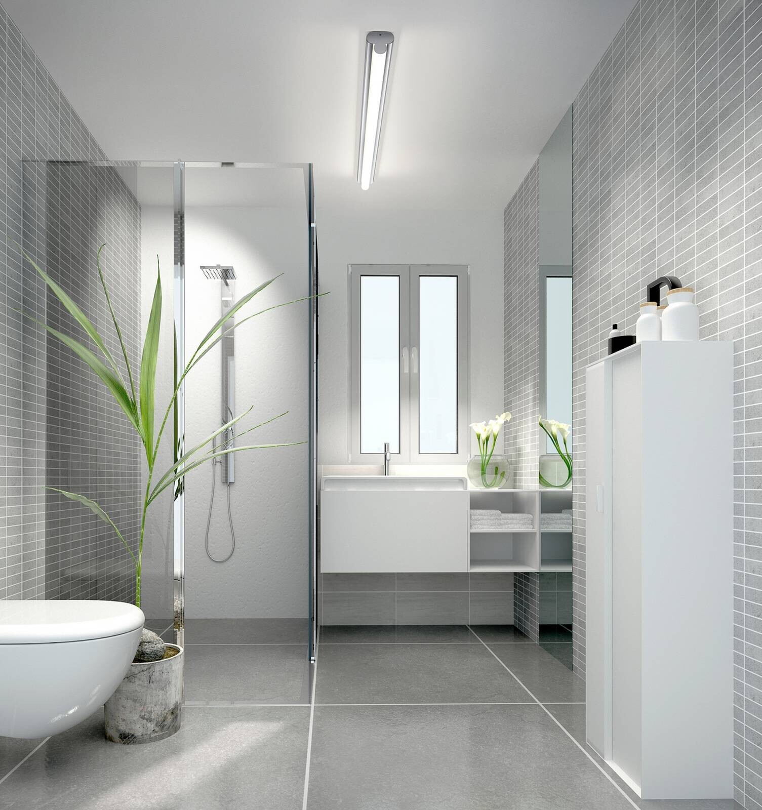 Helestra LED zrkadlo svetlo LOOM 2, dĺžka 120 cm, IP44, CCT