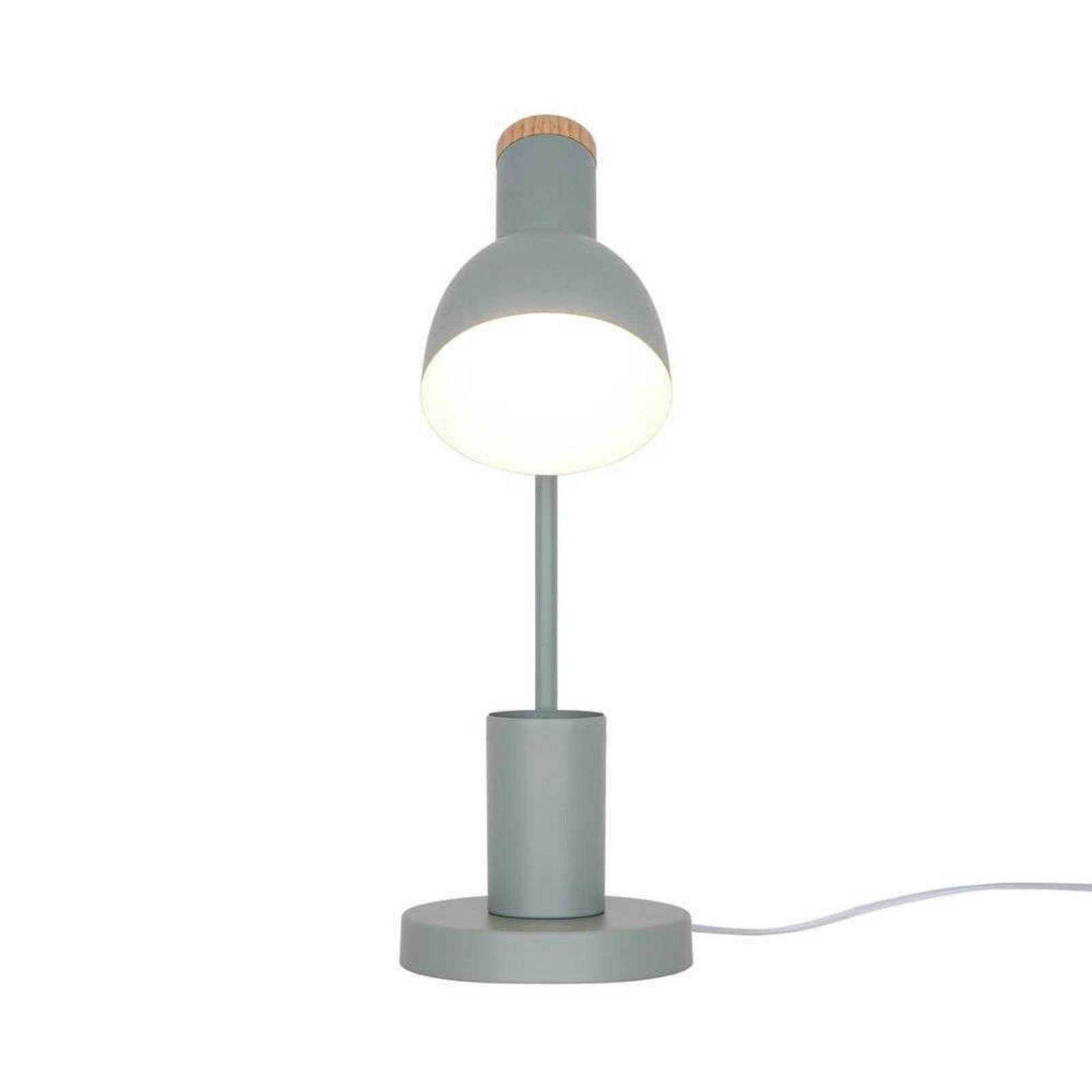 Stolová lampa Devone, prachovo zelená, výška 43 cm, kov